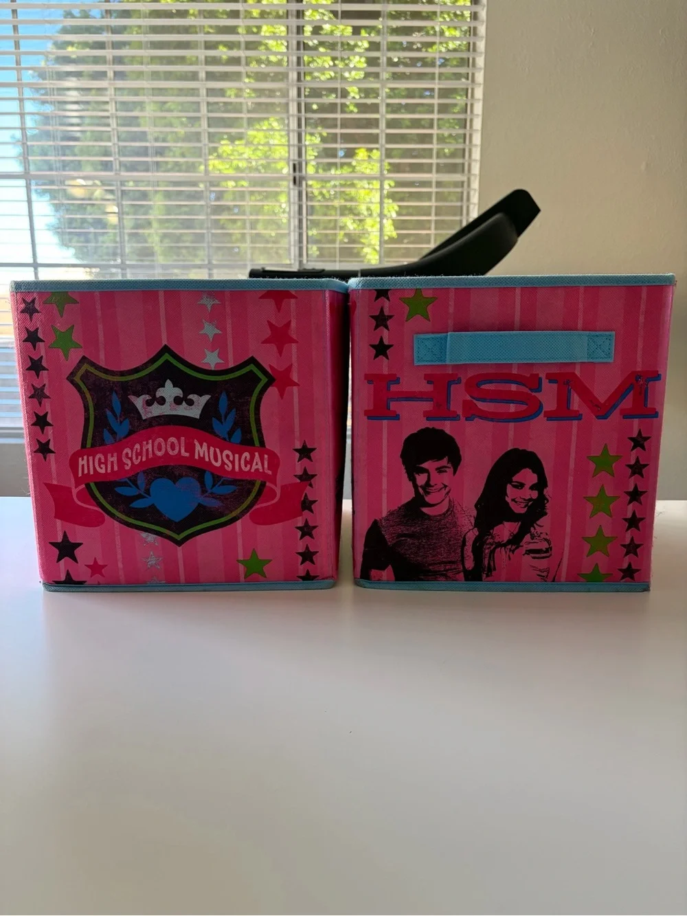 Disney High School Musical Pink Fabric Drawer Cube Storage Bins Set of 2